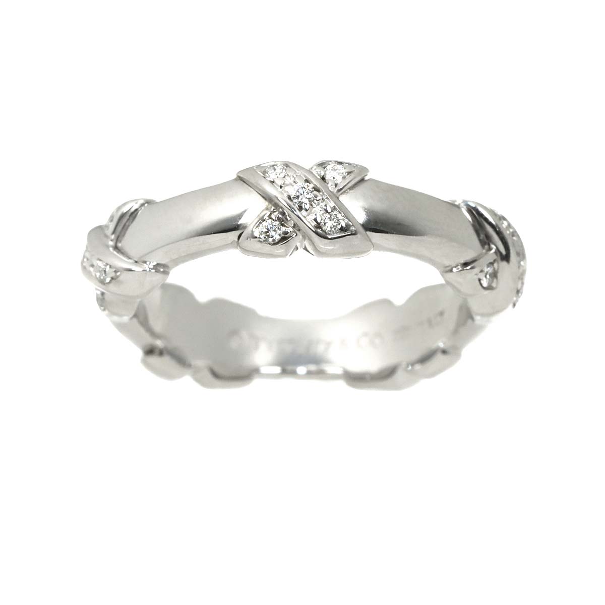 Signature Diamond Ring 18K WG 750 Size4.5(US)