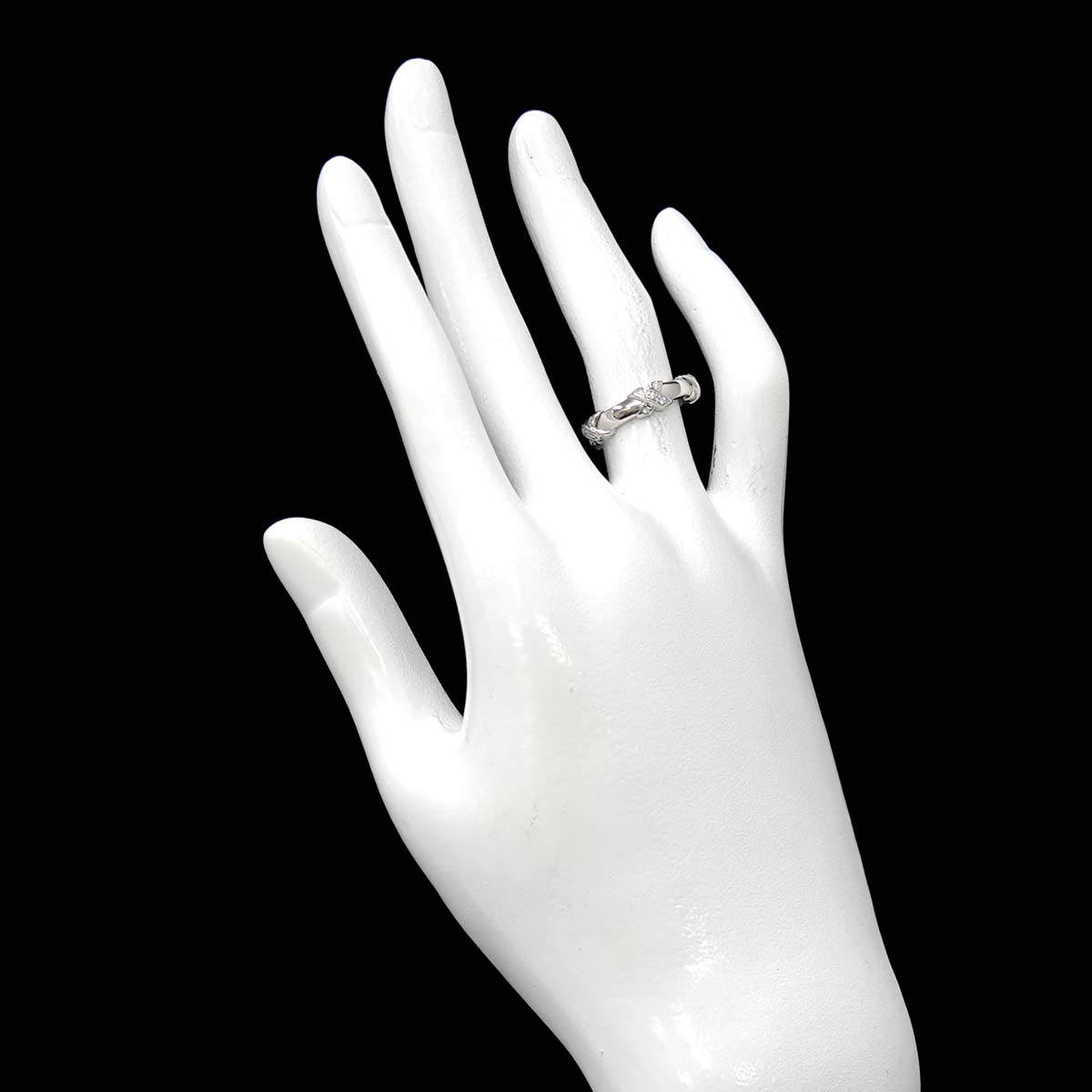 Signature Diamond Ring 18K WG 750 Size4.5(US)