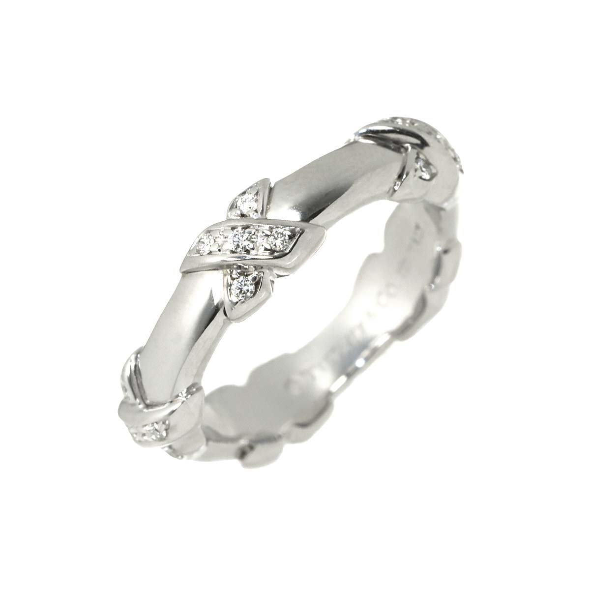 Signature Diamond Ring 18K WG 750 Size4.5(US)