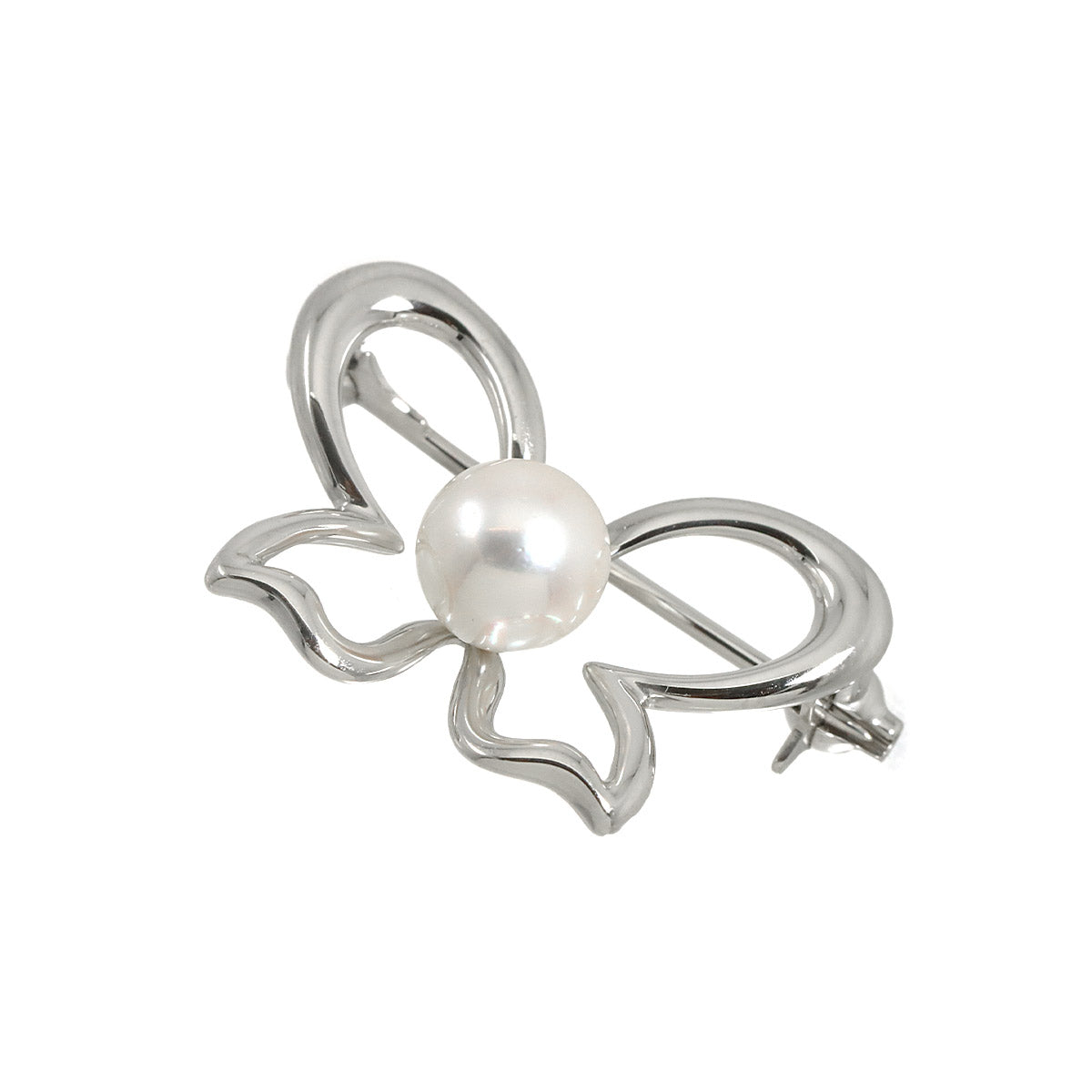 Akoya Pearl 6.7mm Brooch 18K White Gold 750