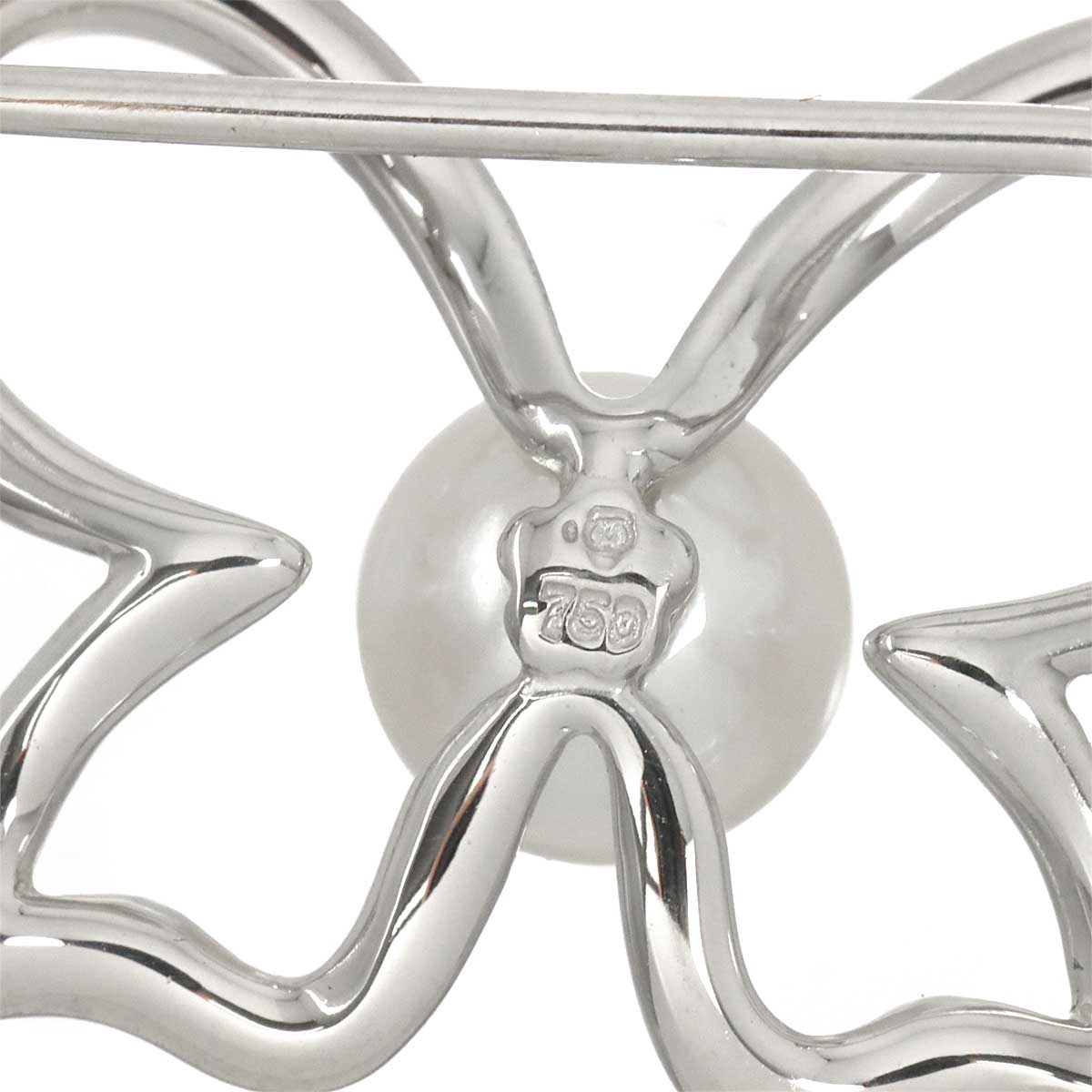 Akoya Pearl 6.7mm Brooch 18K White Gold 750