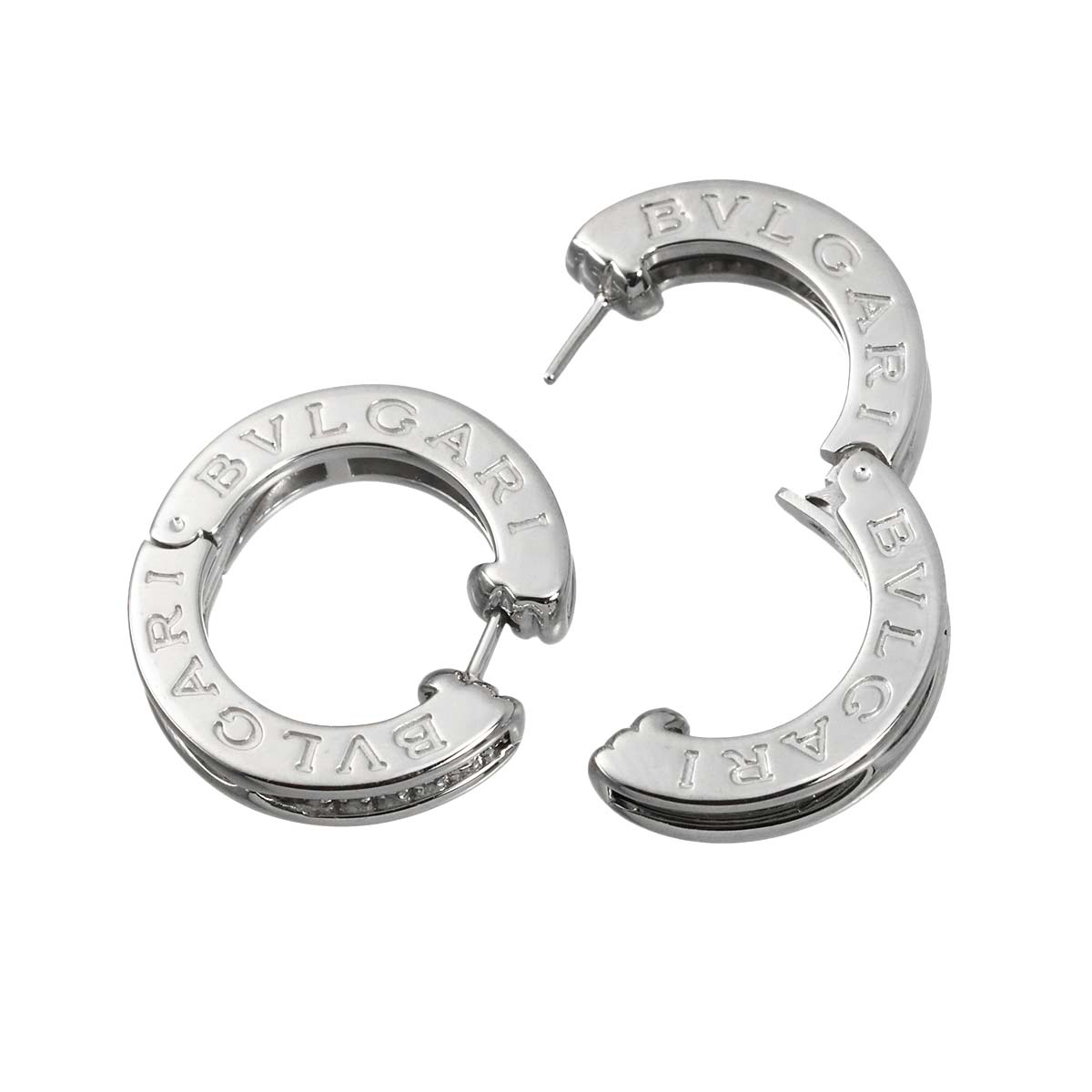 B-ZERO1 Diamond Earrings Pierced 18K White Gold 750