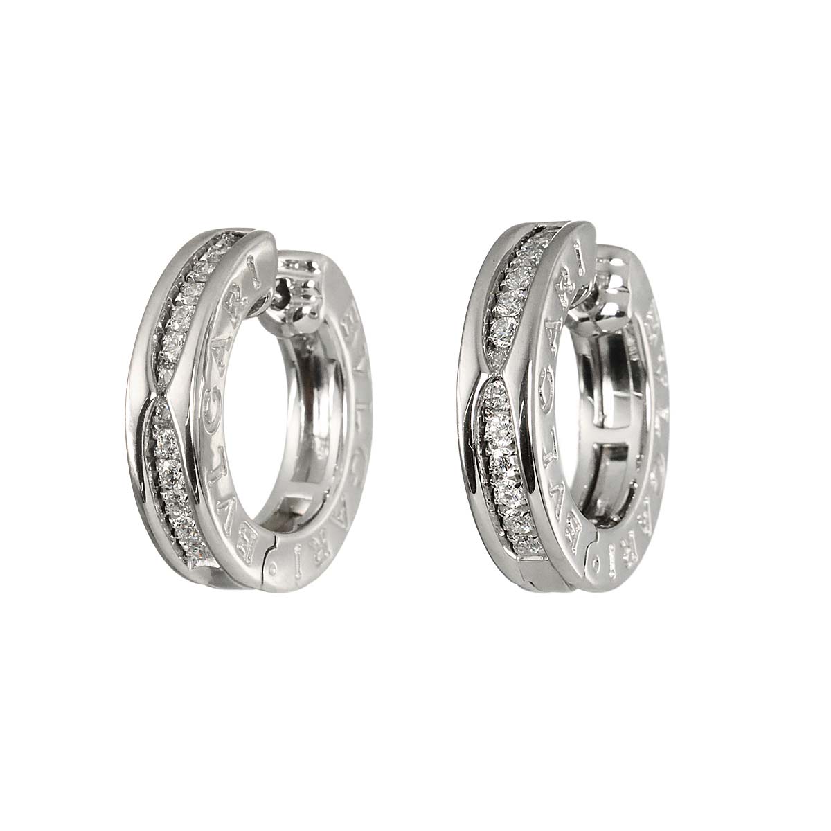 B-ZERO1 Diamond Earrings Pierced 18K White Gold 750