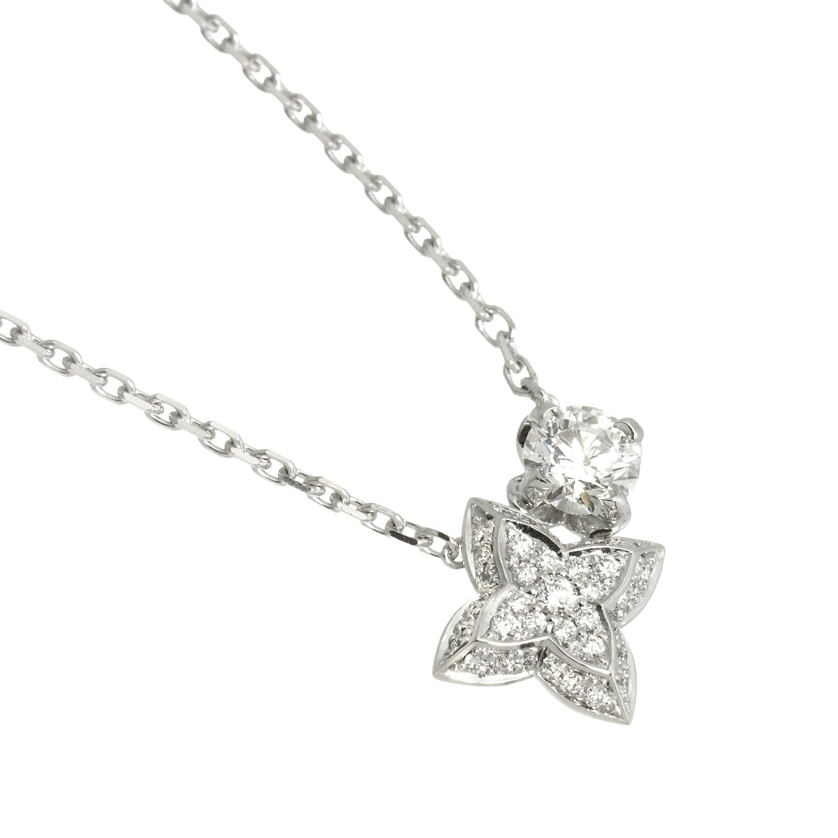 Double Diamond Necklace 18K WG 750