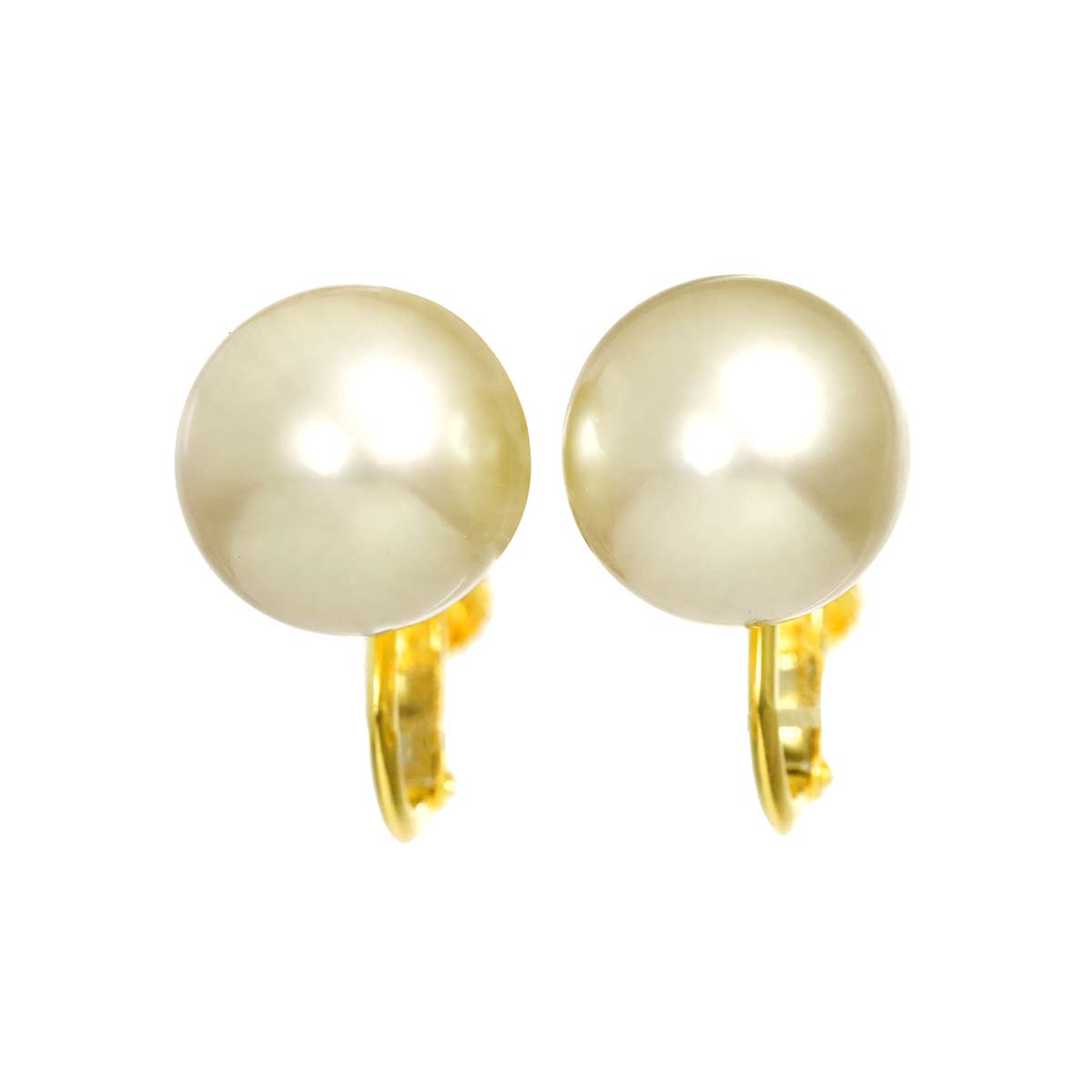South Sea Pearl 11.6-11.4mm Earrings Clip on 18K YG 750