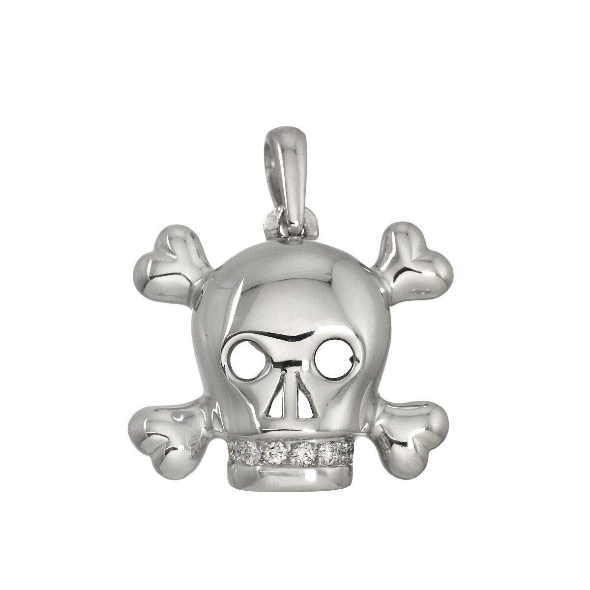 Skull Diamond Pendant Top 18K WG 750