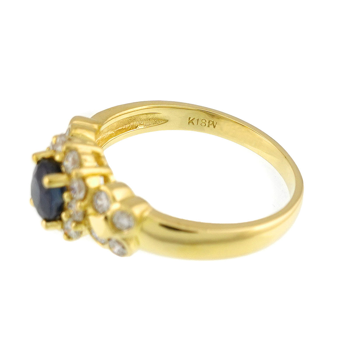 Sapphire 0.63ct Diamond 0.52ct Ring 18K YG Size6-6.25(US)
