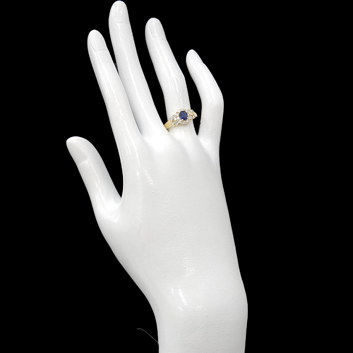 Sapphire 0.63ct Diamond 0.52ct Ring 18K YG Size6-6.25(US)