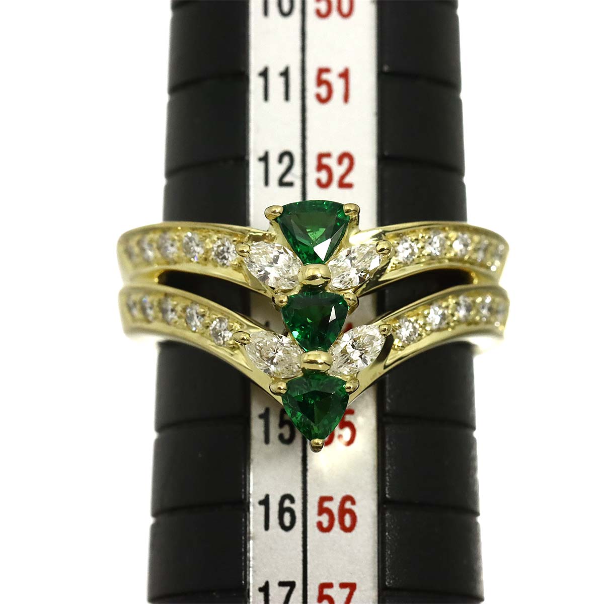 Garnet 0.74ct Diamond 0.57ct Ring 18K YG 750 Size6.5-6.75(US)