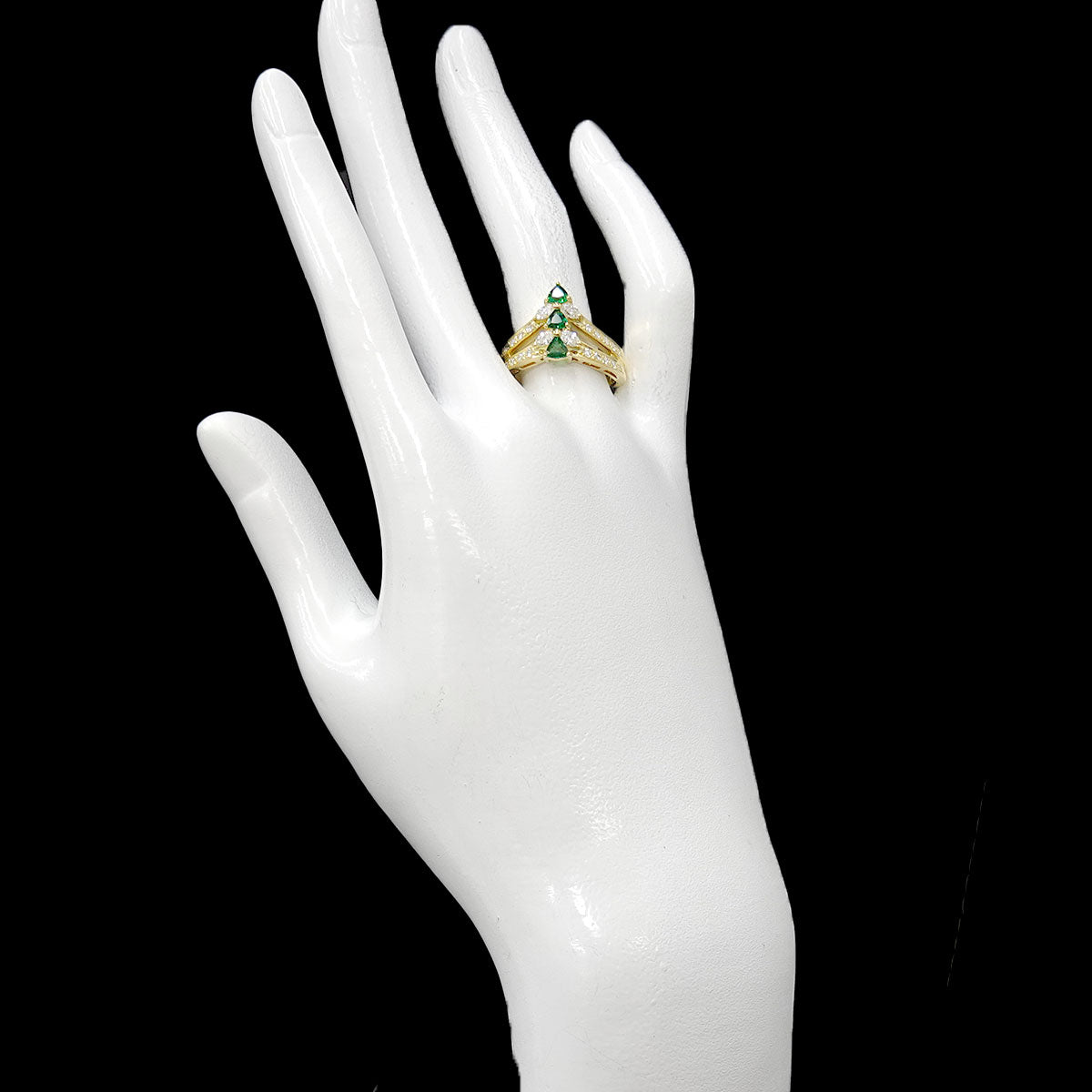 Garnet 0.74ct Diamond 0.57ct Ring 18K YG 750 Size6.5-6.75(US)