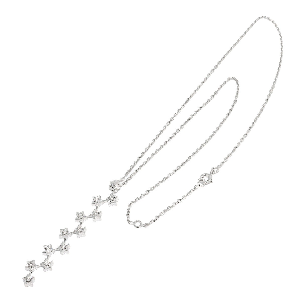 Comet Diamond Necklace 18K White Gold 750
