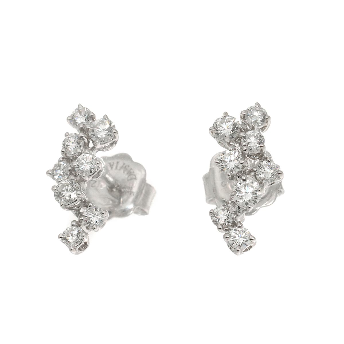 Diamond Earrings Pierced 18K K18 WG 750
