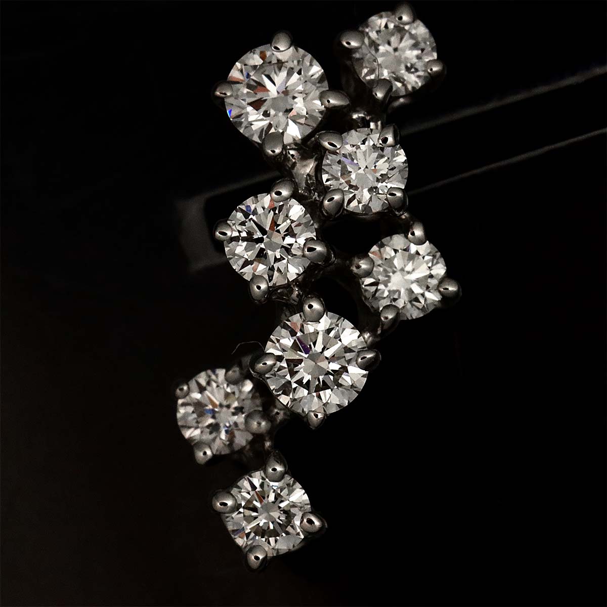 Diamond Earrings Pierced 18K K18 WG 750
