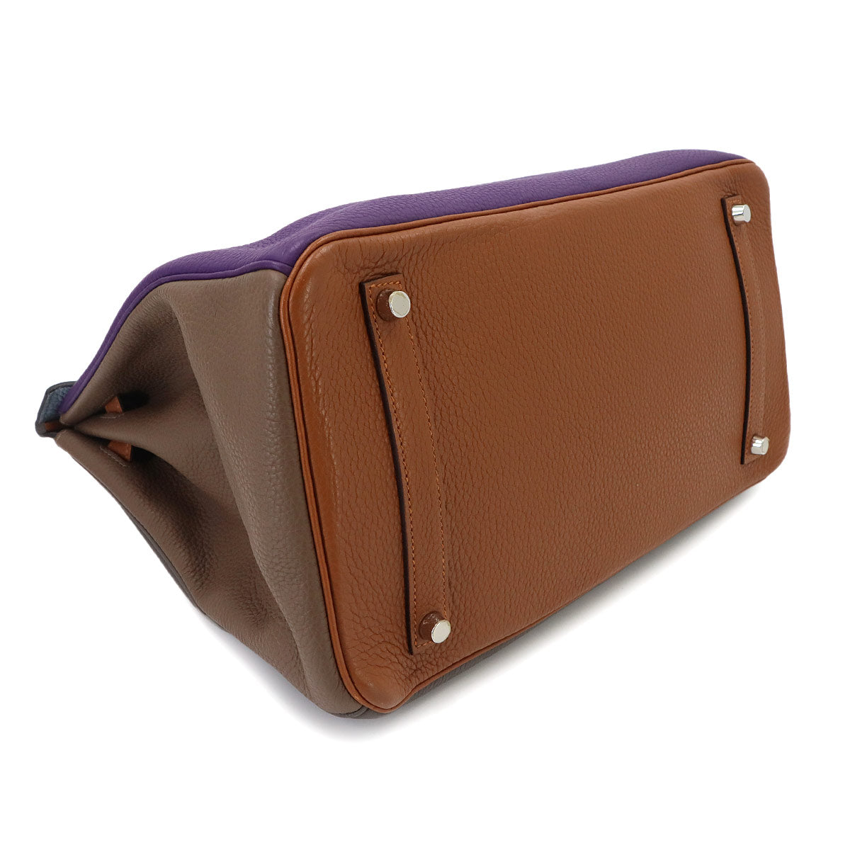 Birkin 35 Arlequin Taurillon Clemence Ultra Violet Hand Bag