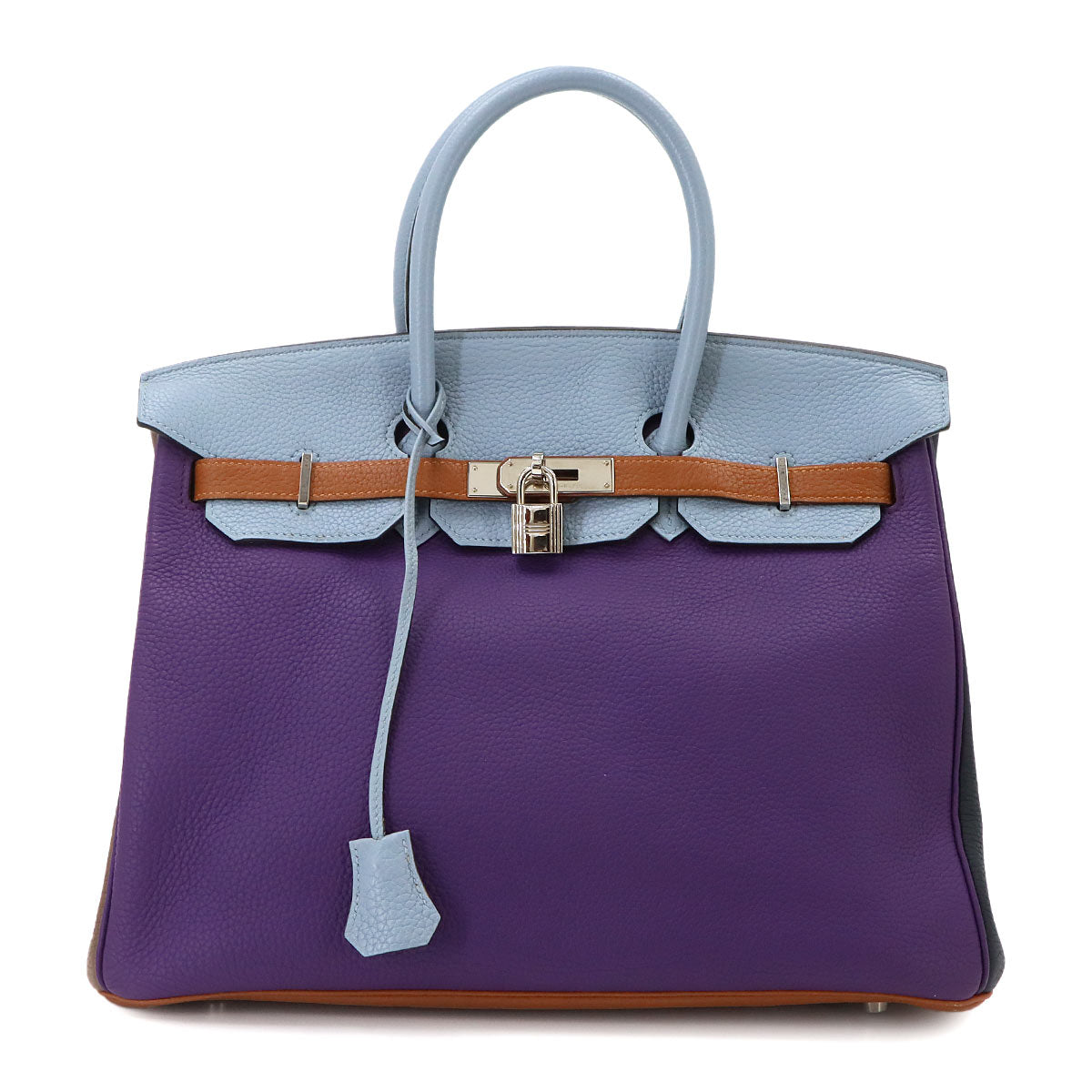 Birkin 35 Arlequin Taurillon Clemence Ultra Violet Hand Bag