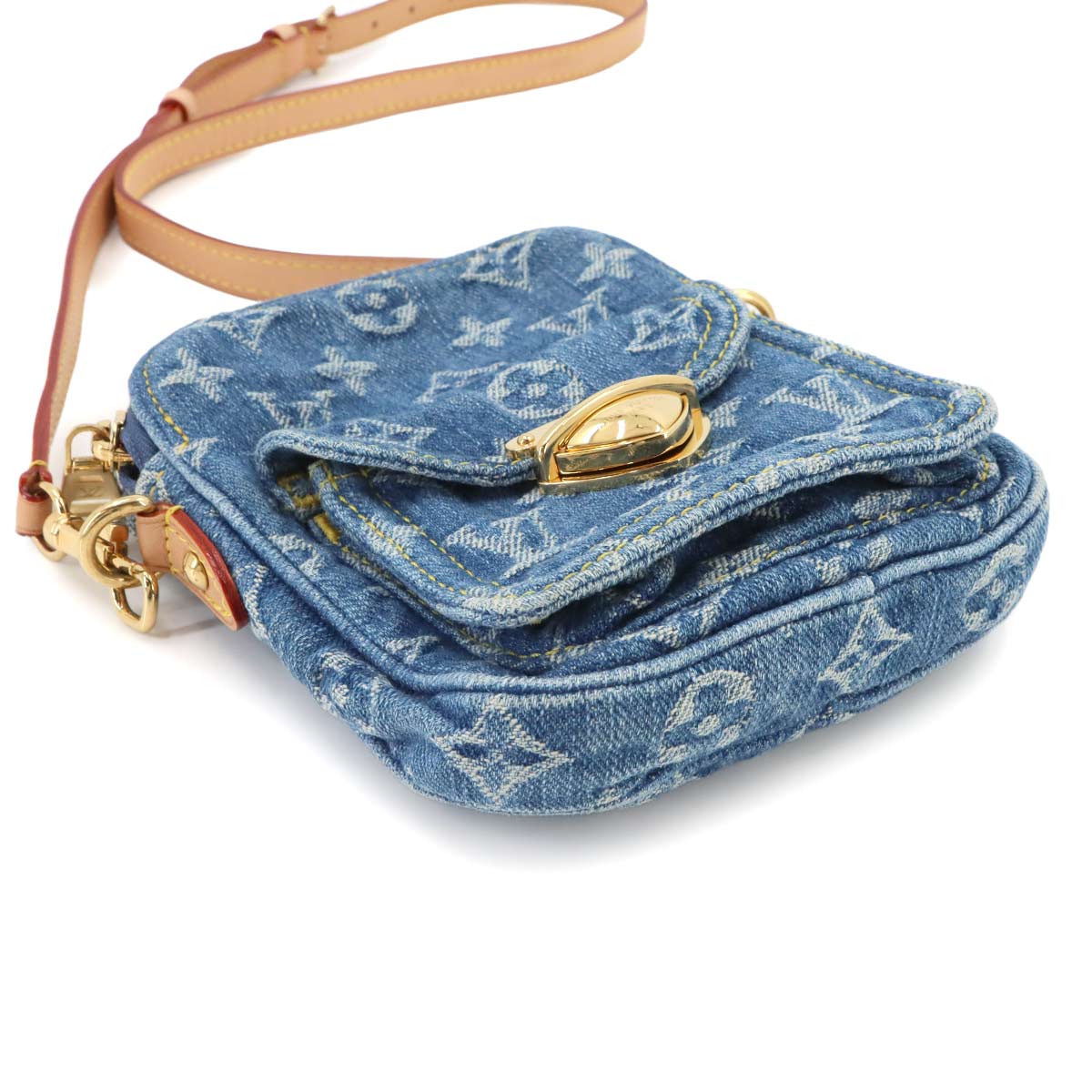 LV Remix Monogram Denim Fairfax Pochette Shoulder Bag