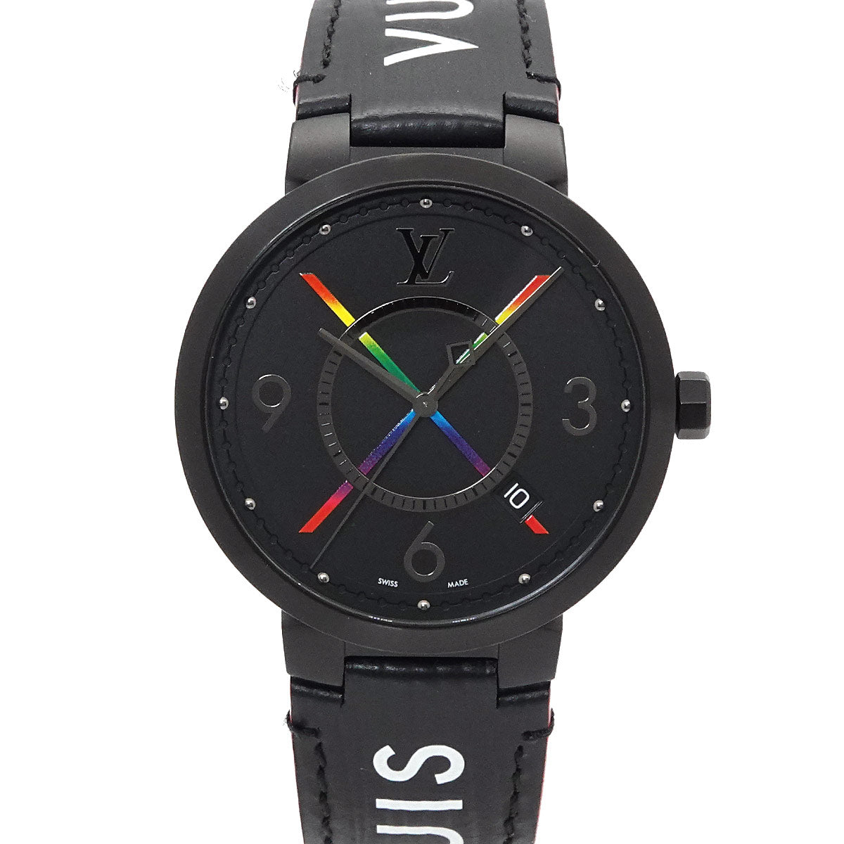 Tambour Slim Rainbow Q113 Quartz Black Dial Mens