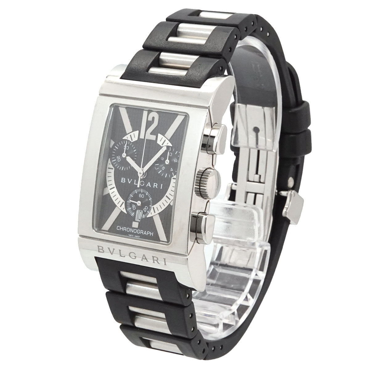 Rettangolo Chronograph RTC49S Date Quartz Black Dial Mens