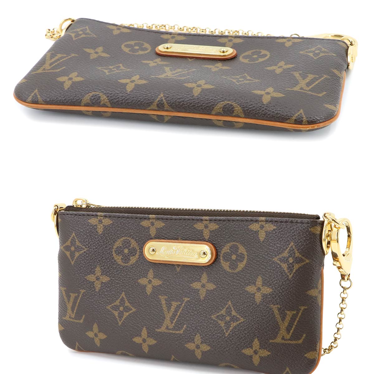 Monogram Pochette Milla MM Hand Bag Pouch Brown M60094