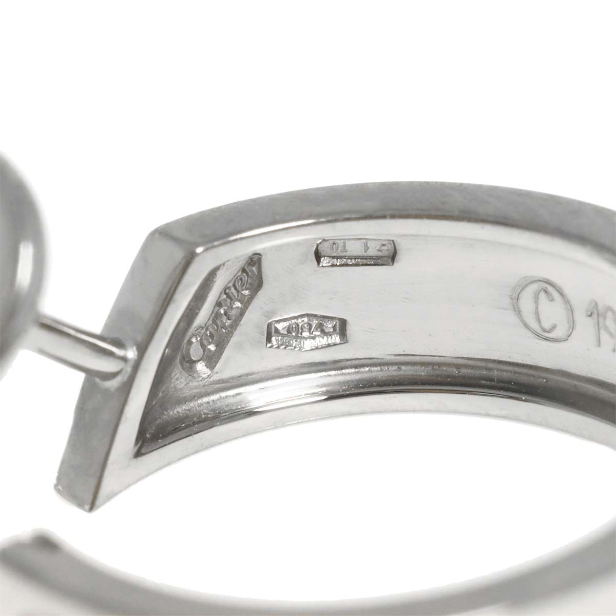 Love Hoop Earrings Pierced 18K White Gold 750