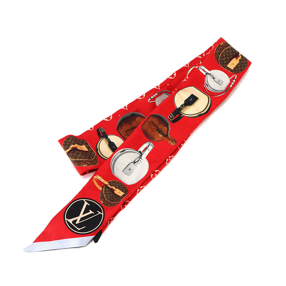Bandou BB Tribute to Boite Chapeau Scarf Silk Red M70858