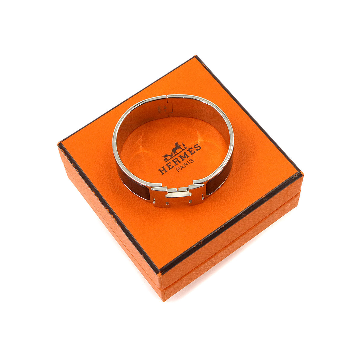 Clic Clac H PM Bangle Black Silver Accessory