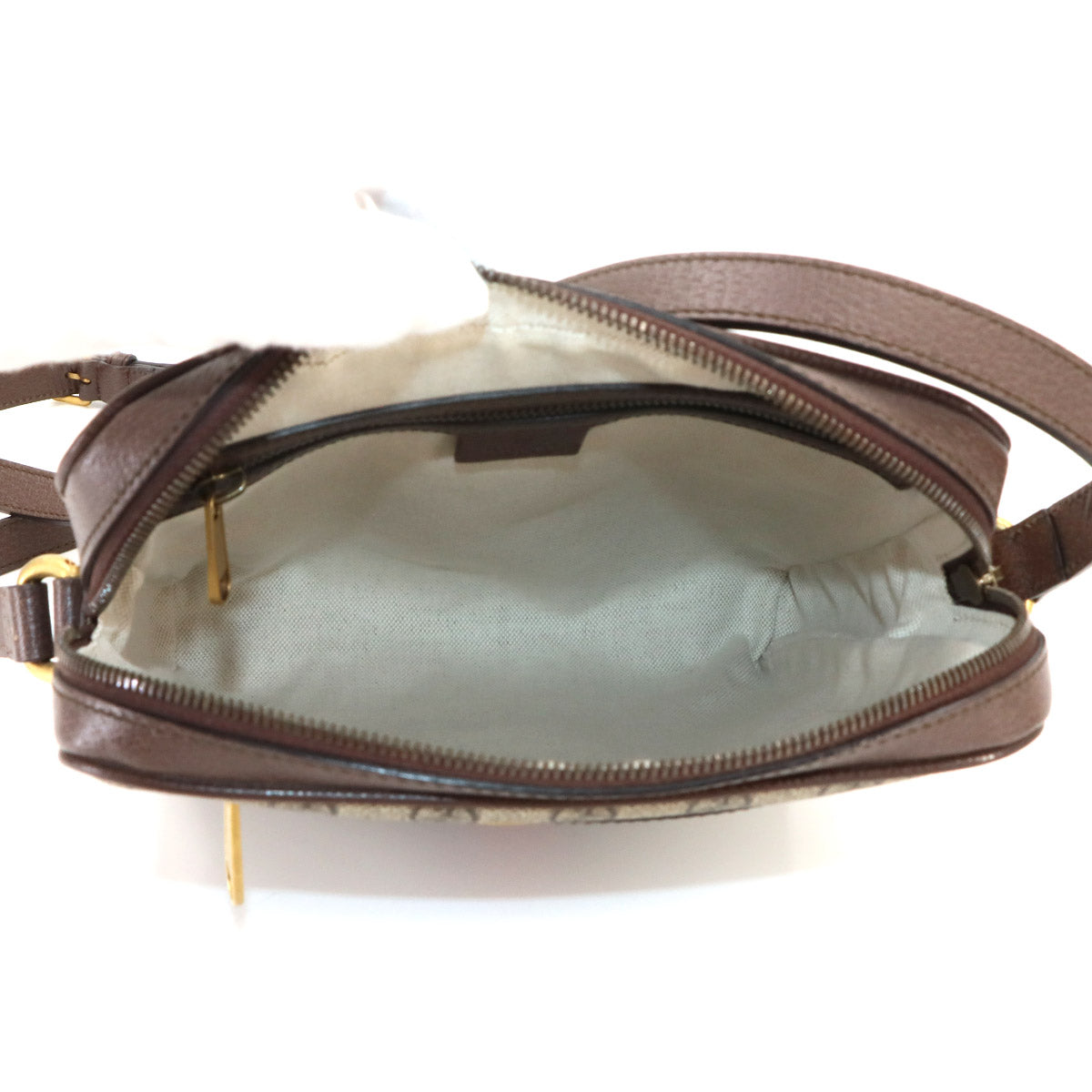 Ophidia Small Messenger Bag Leather Beige Brown Sherry 547926