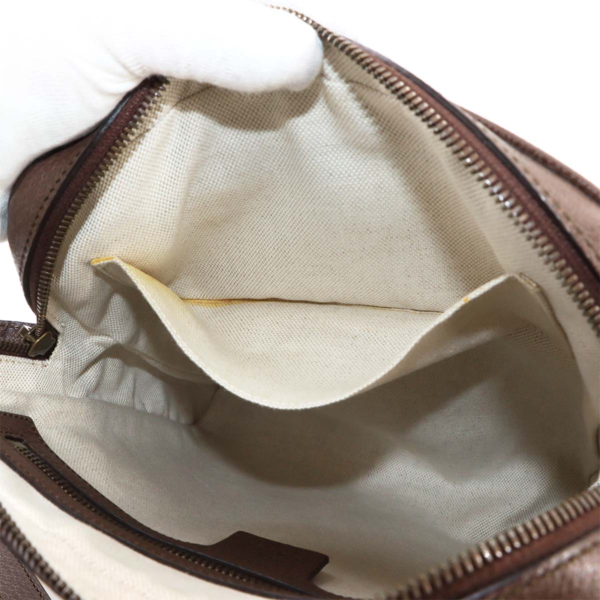Ophidia Small Messenger Bag Leather Beige Brown Sherry 547926