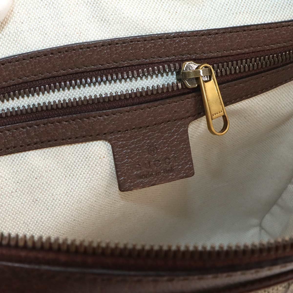 Ophidia Small Messenger Bag Leather Beige Brown Sherry 547926
