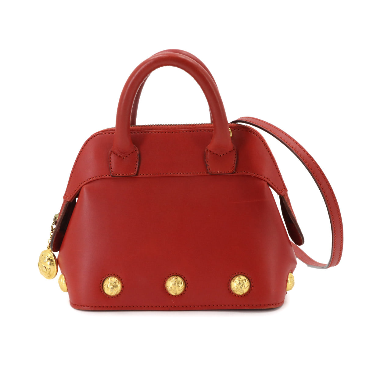 2way Hand Shoulder Bag Leather Red Purse