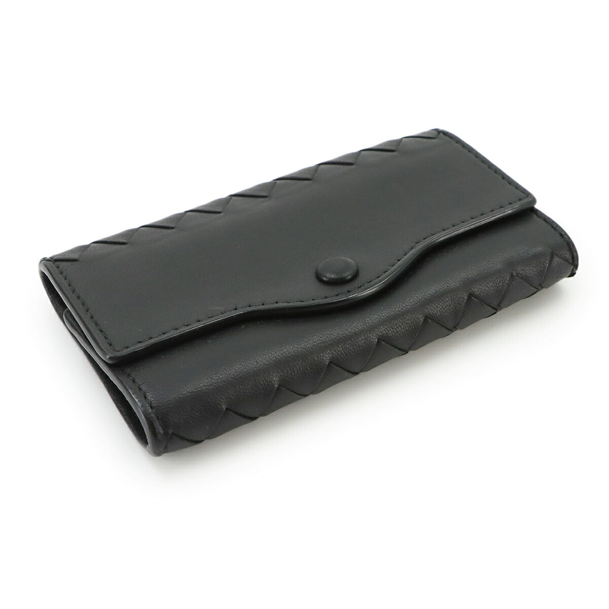 Intrecciato 6 Key Case Leather Black