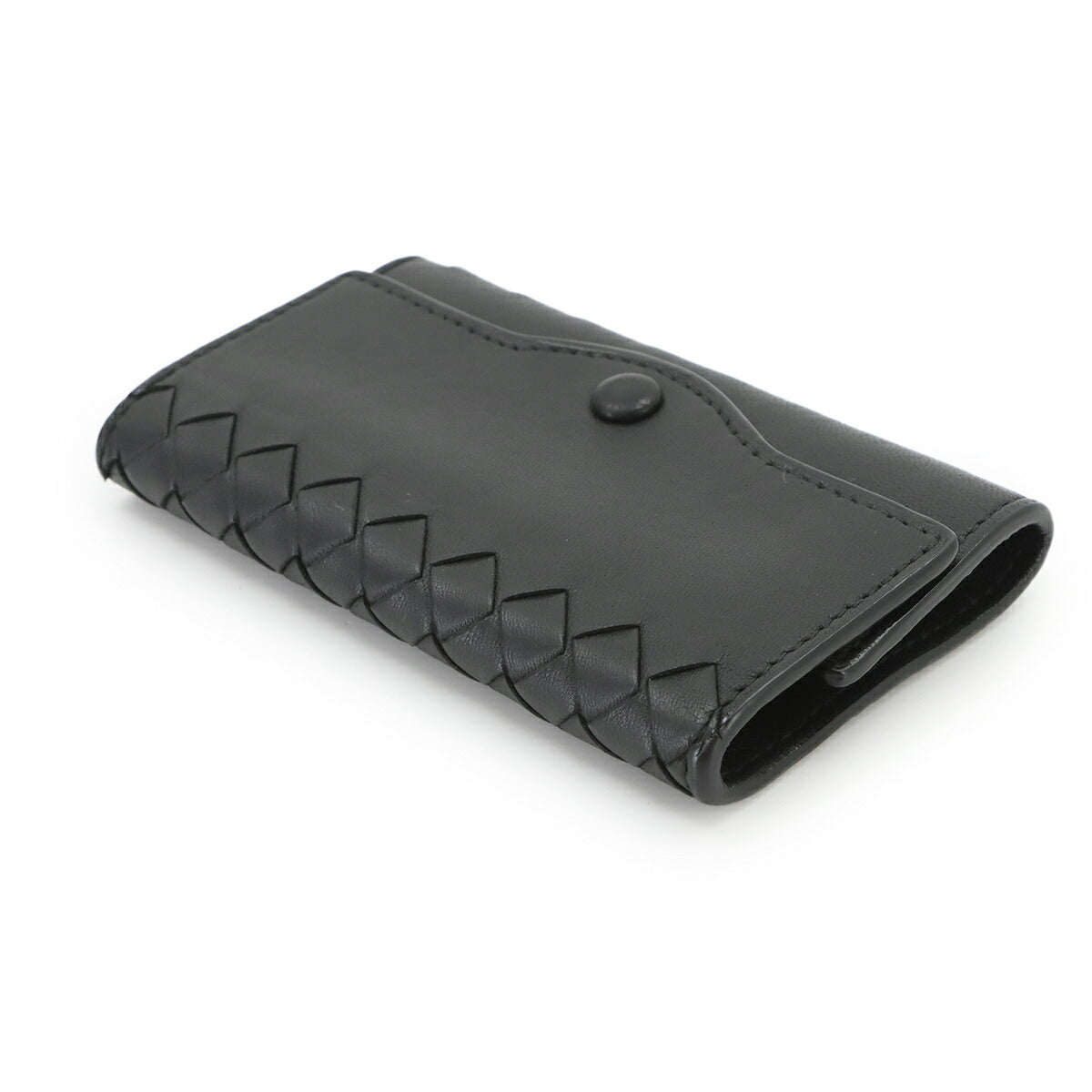 Intrecciato 6 Key Case Leather Black