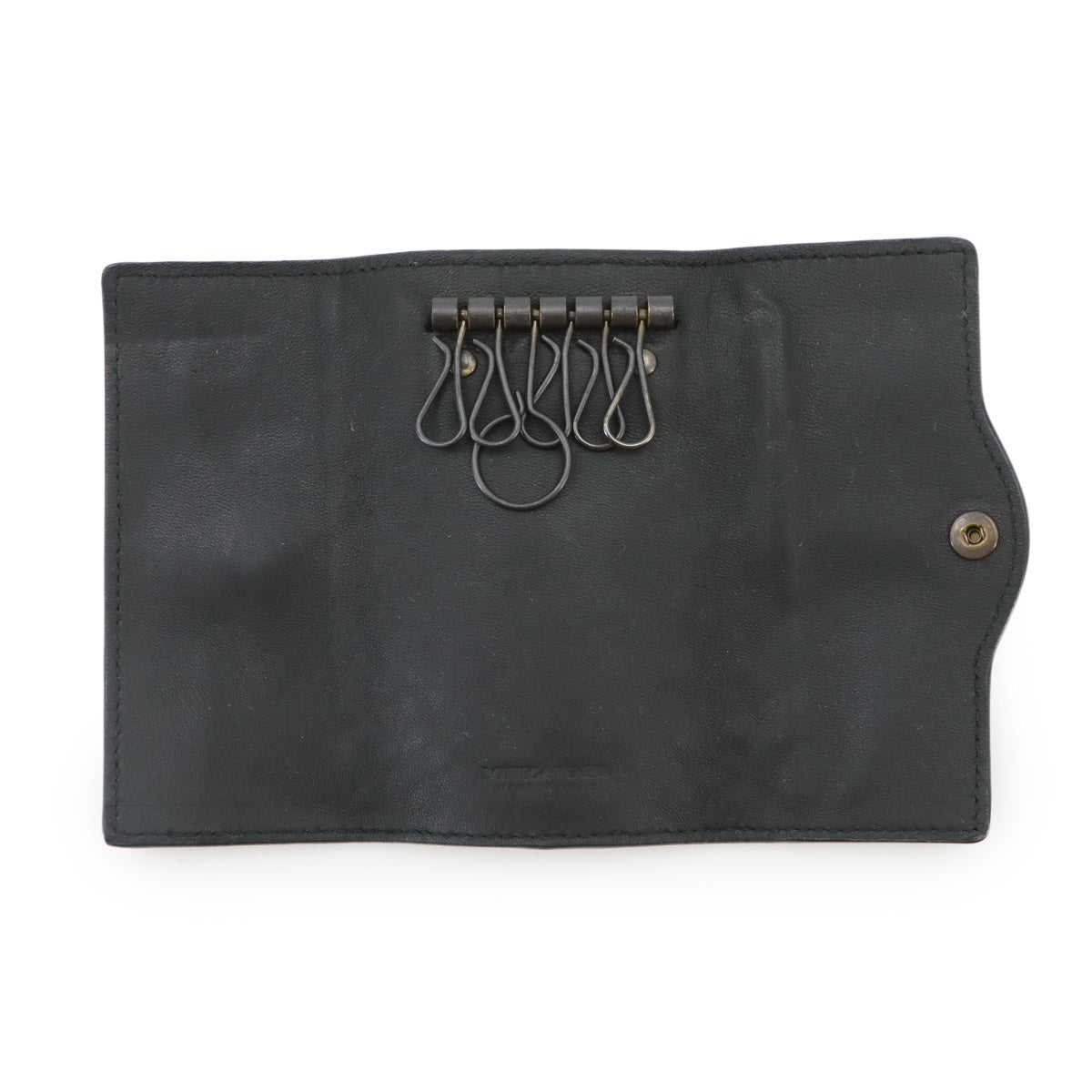 Intrecciato 6 Key Case Leather Black