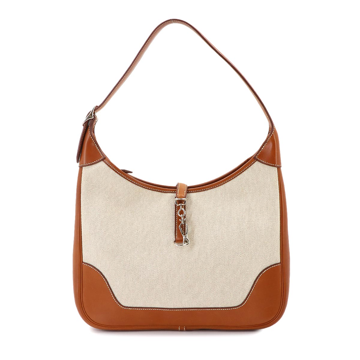 Trim 31 Shoulder Bag Toile H Veau Barenia Ecru Fauve Purse