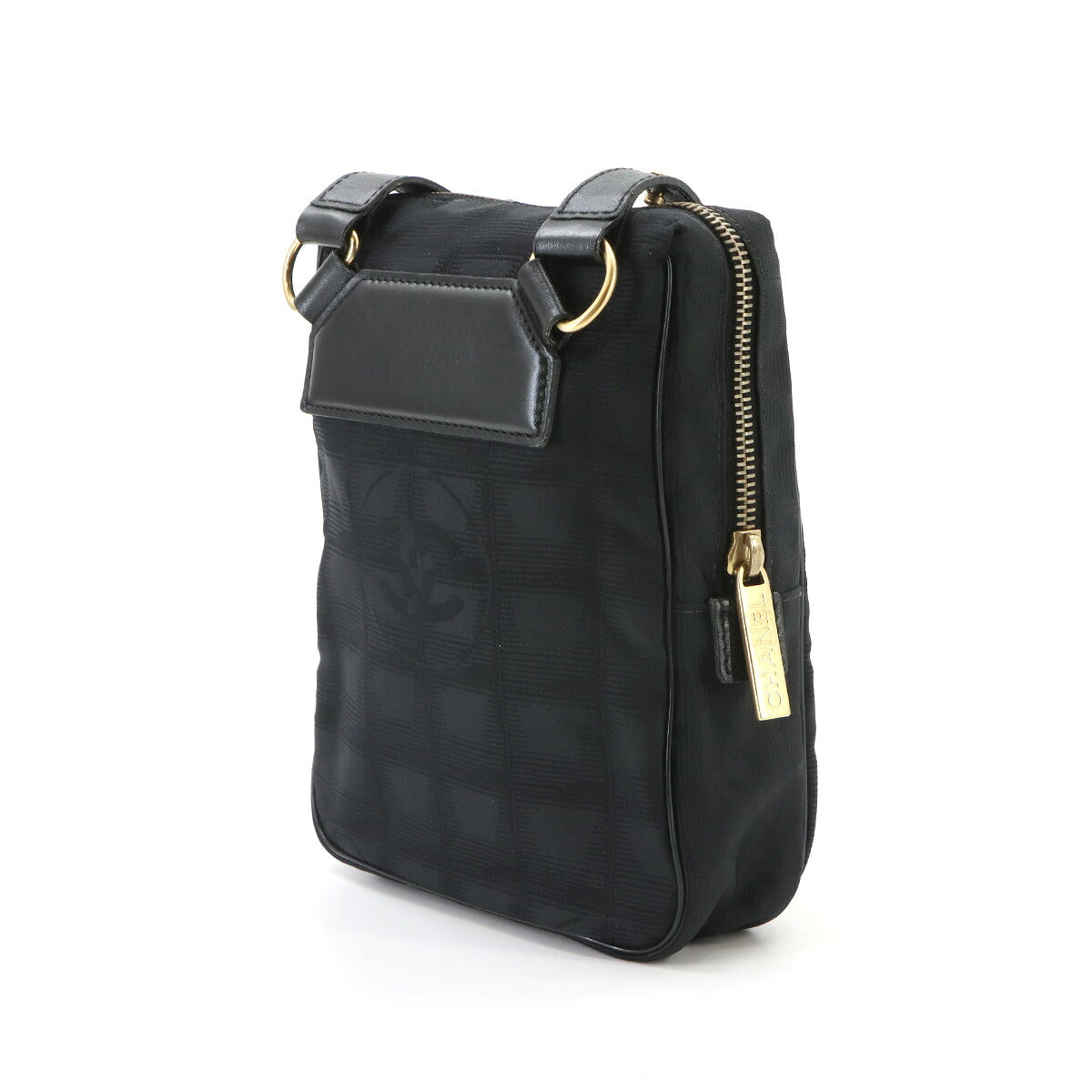 New Travel Line Shoulder Bag Nylon Leather Black A20513