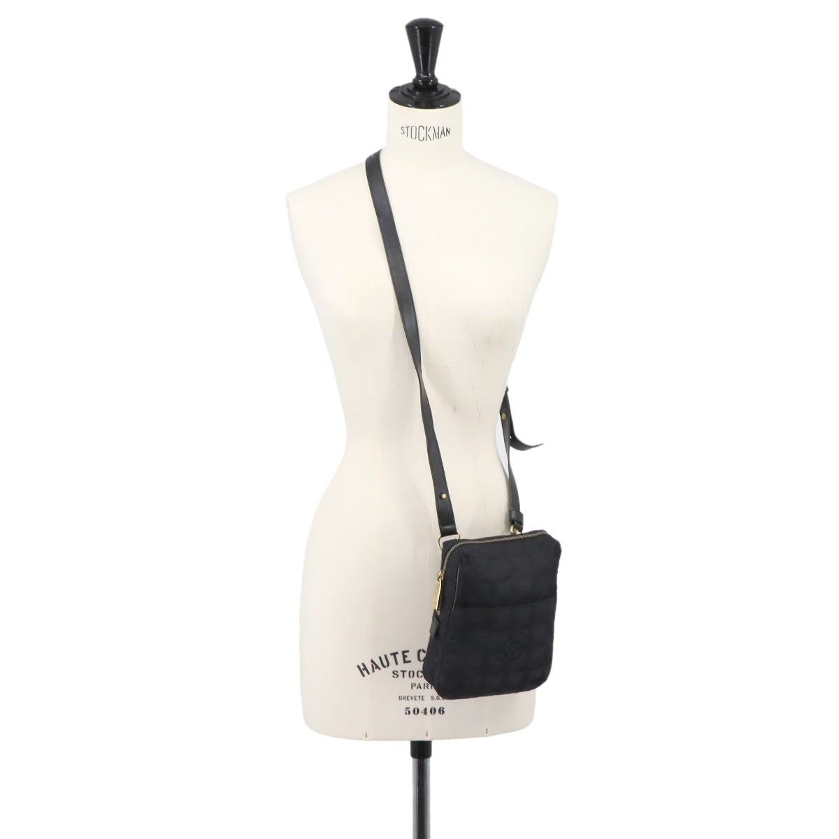 New Travel Line Shoulder Bag Nylon Leather Black A20513