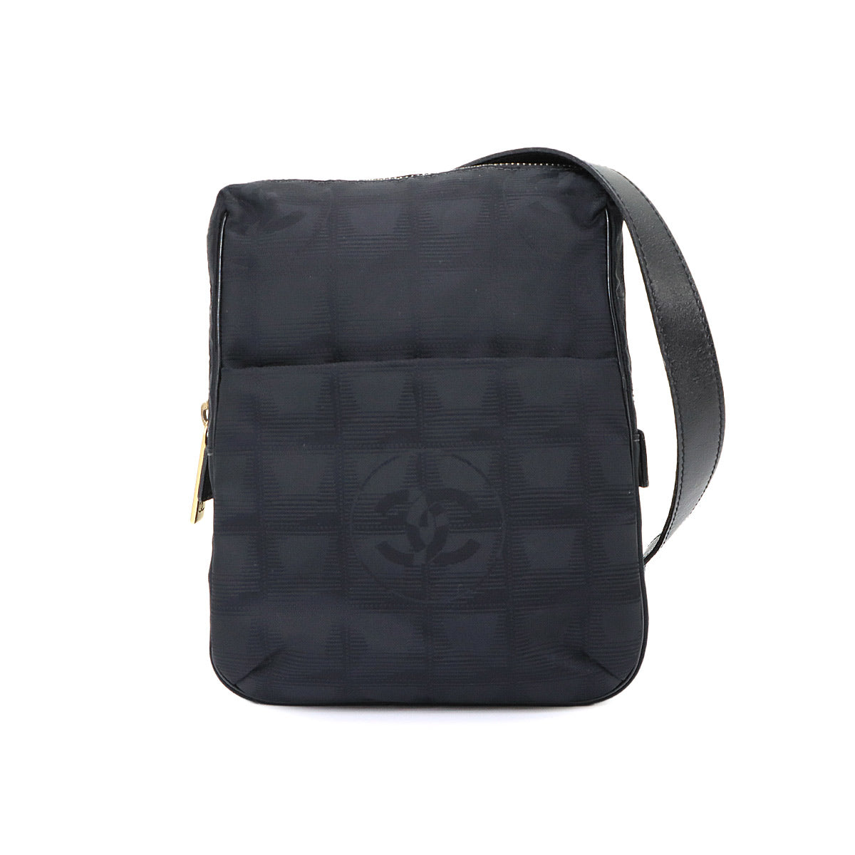 New Travel Line Shoulder Bag Nylon Leather Black A20513