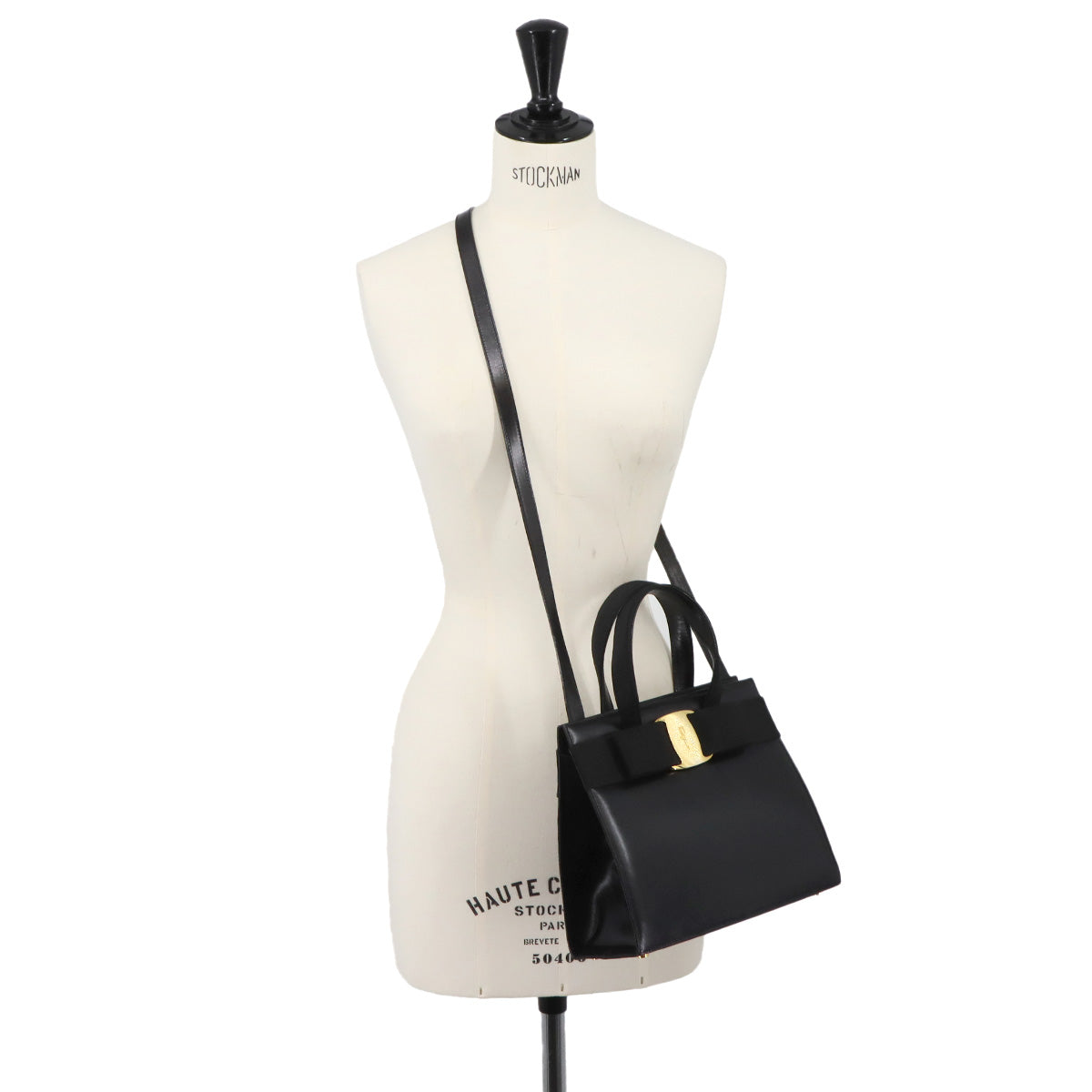 Vara 2way Hand Shoulder Bag Leather Black Purse