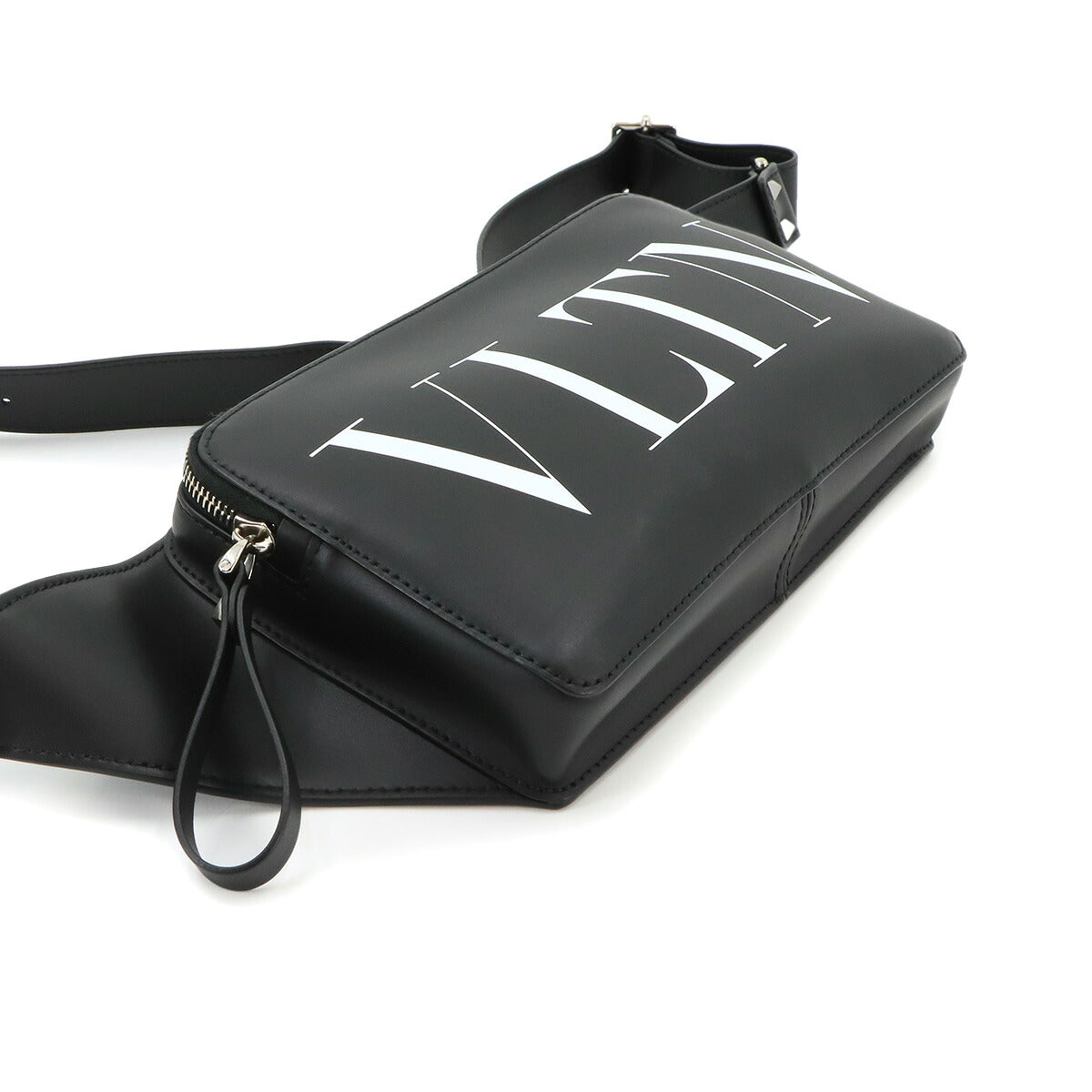 VLTN Belt Bag Body Waist Bag Leather Black White