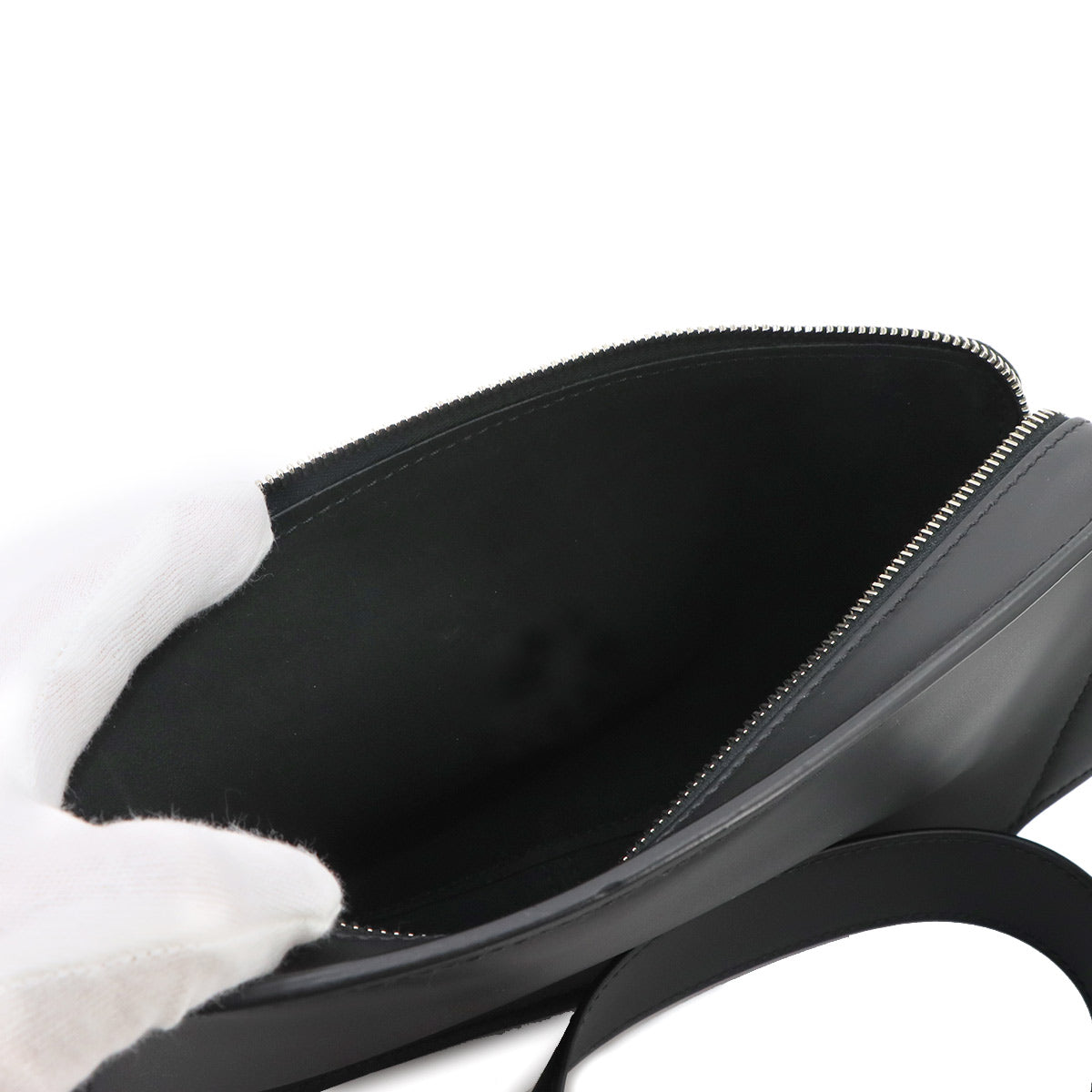 VLTN Belt Bag Body Waist Bag Leather Black White