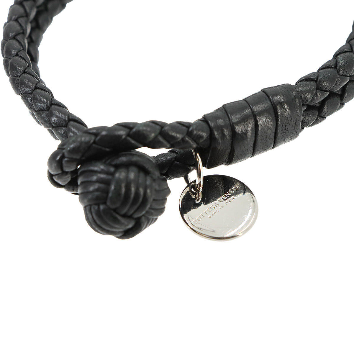 Intrecciato Bracelet Leather Black Accessory