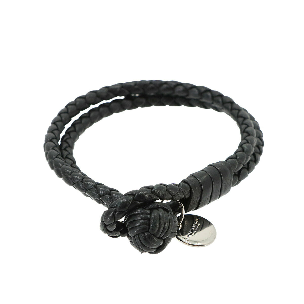 Intrecciato Bracelet Leather Black Accessory