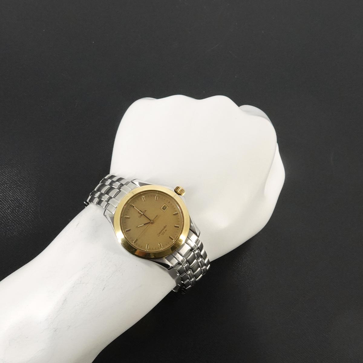 Seamaster 120 Date YG Quartz Gold Dial Mens Watch