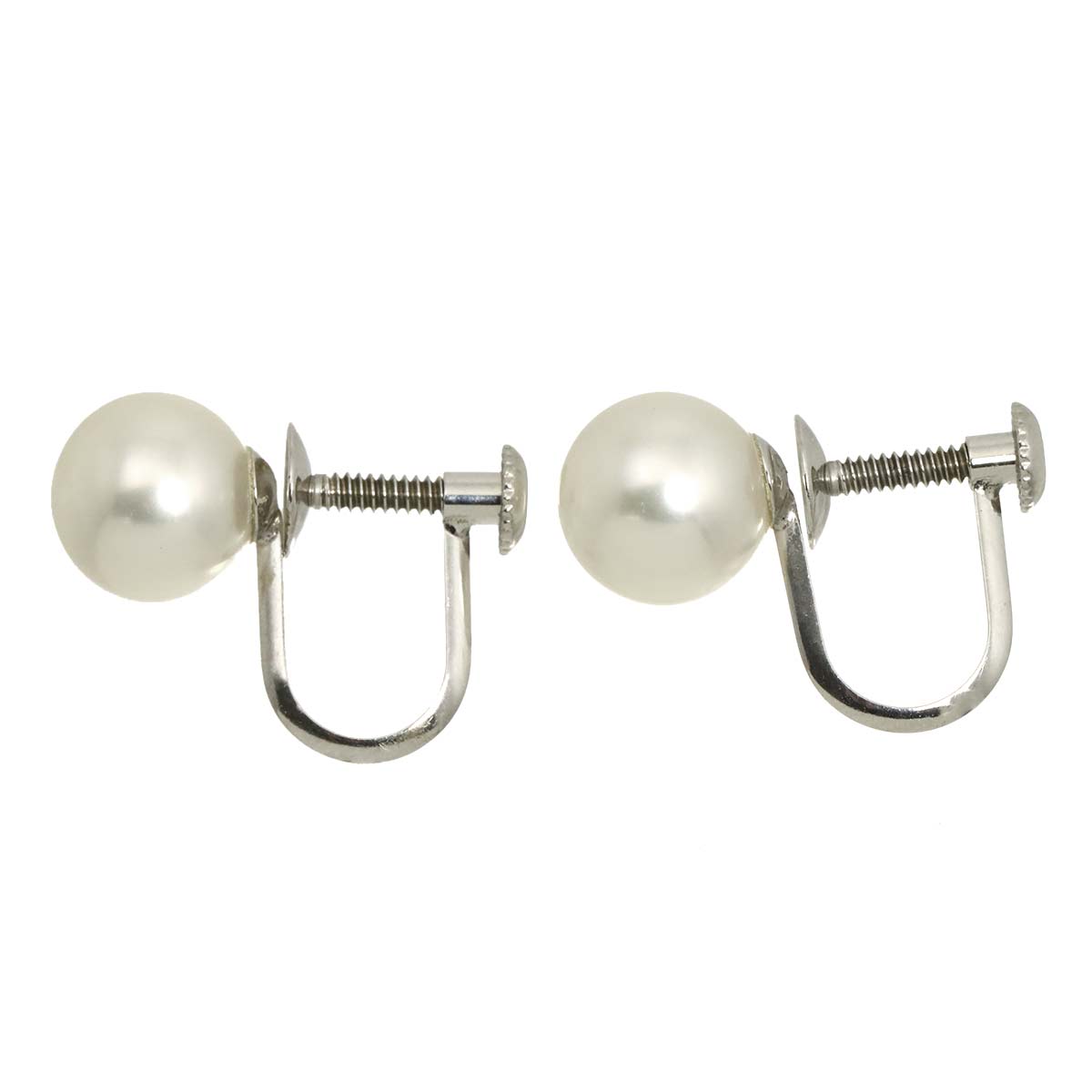 Akoya Pearl 7.7mm Earrings 14K K14 WG White Gold 585