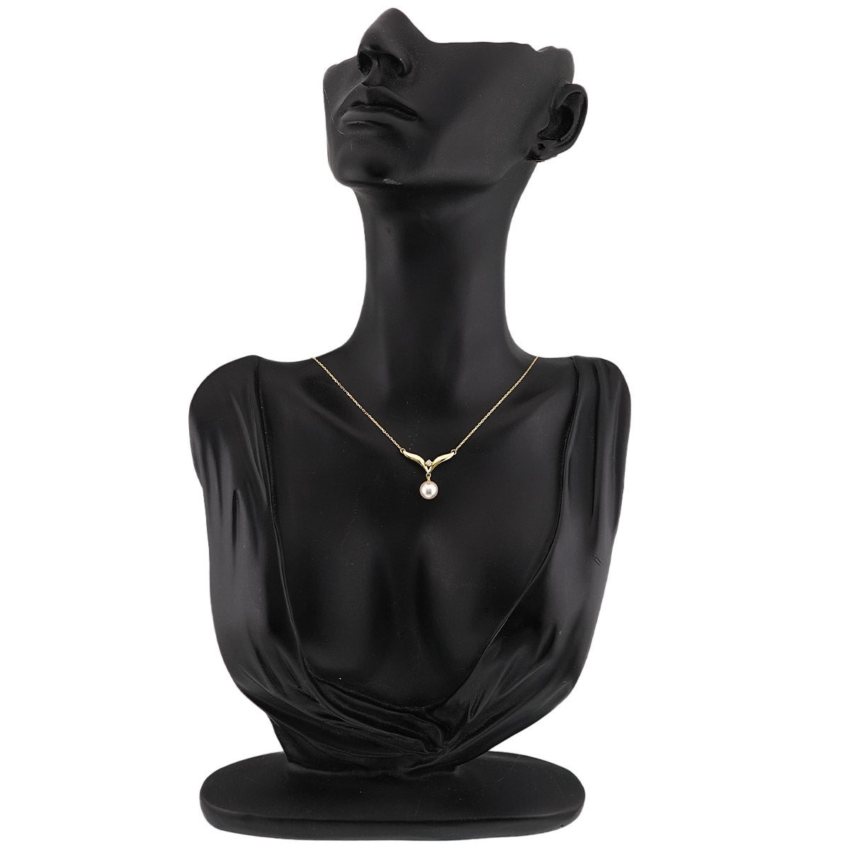 Akoya Pearl 7.2mm Diamond Necklace 18K Yellow Gold 750