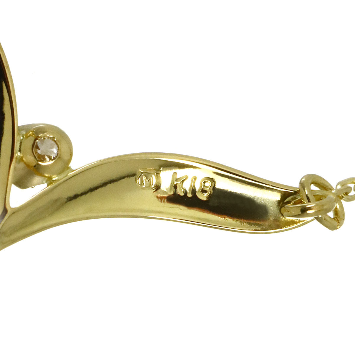 Akoya Pearl 7.4mm Diamond Necklace 18K Yellow Gold 750