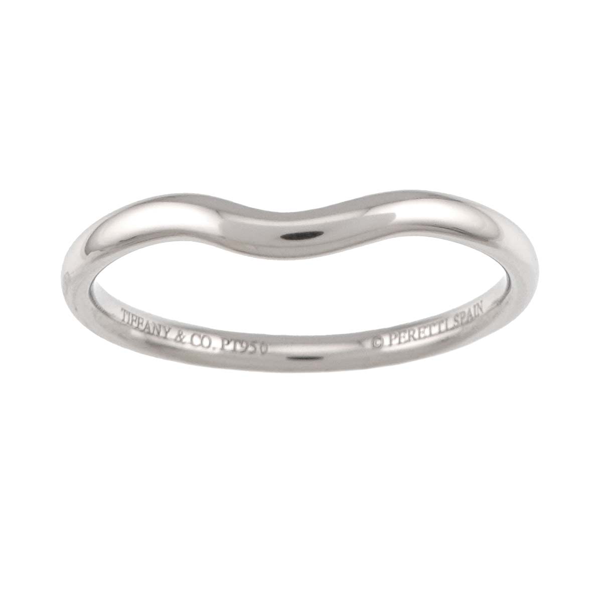 Curved Band Ring Pt Platinum size9(US)