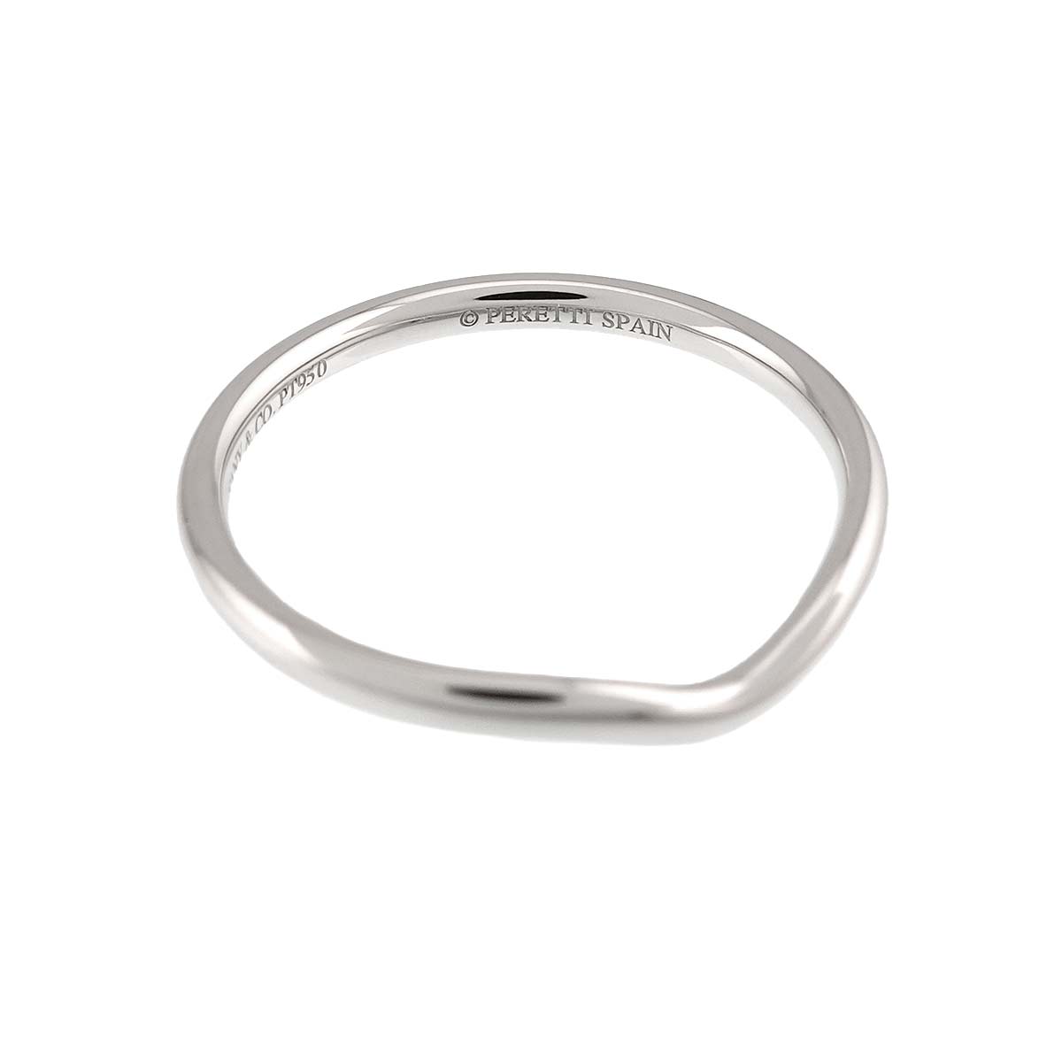 Curved Band Ring Pt Platinum size9(US)