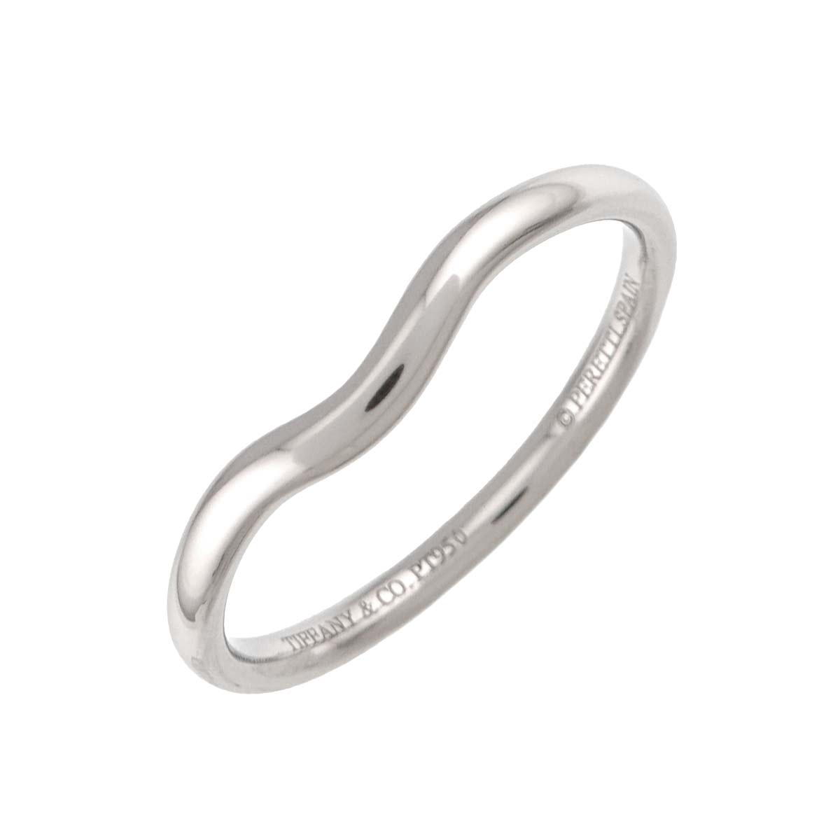 Curved Band Ring Pt Platinum size9(US)