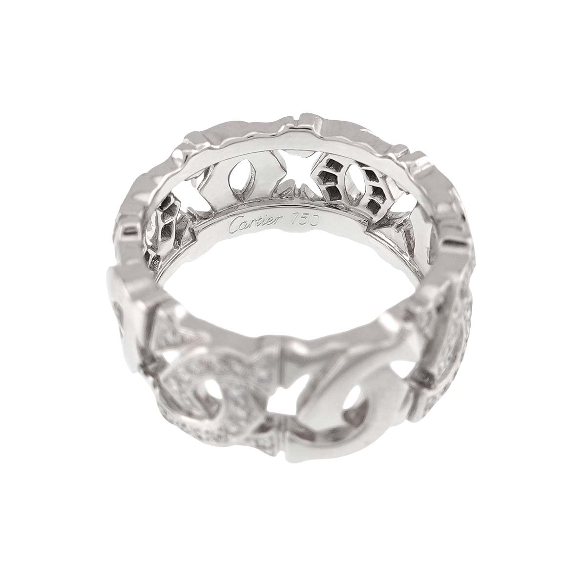Diamond Ring 18K White Gold 750 size49 4.5-4.75(US)